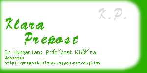 klara prepost business card